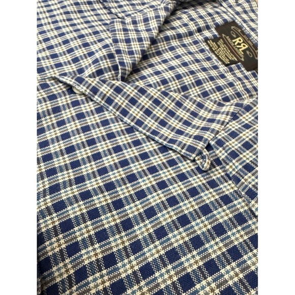 Pristine Vintage Rare Double RL Tartan Blue Collar Shirt Mens XXL VTLB-260 - Picture 10 of 11